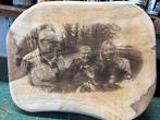 Teak houten schijf met persoonlijke gravure, Verzenden