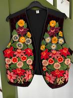Vintage geborduurd bloemengilet maat L, Paars, Maat 42/44 (L), Ophalen of Verzenden, Vintage