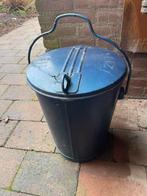 Oude metalen vuilnisbak / afvalemmer - 1960s, Gebruikt, Ophalen of Verzenden, Metaal, Minder dan 50 cm