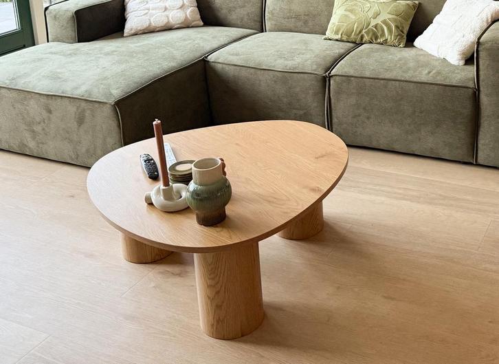 Salontafel eiken organisch, Huis en Inrichting, Tafels | Salontafels, Zo goed als nieuw, Minder dan 50 cm, 50 tot 100 cm, 100 tot 150 cm