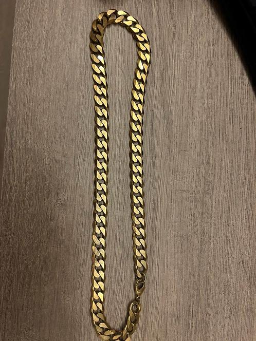 Gouden schakel ketting, Sieraden, Tassen en Uiterlijk, Kettingen, Zo goed als nieuw, Goud, Ophalen of Verzenden