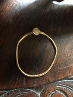 Pandora Moments Sprankelende Crown O Snake Chain Armband, Ophalen of Verzenden, Zo goed als nieuw, Goud, Met strass