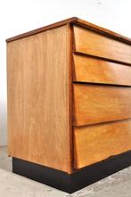 Vintage ladekast beukenhouten dressoir winkelkast jaren 50, Ophalen of Verzenden, Gebruikt