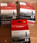 3 stukds cartridges Canon Chromalife 100 CLI-8BK, Ophalen of Verzenden, Nieuw, Canon