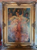 Flamenco Danseres met Muzikanten - Olieverf, Antiek en Kunst, Ophalen of Verzenden