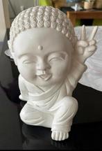 20 cm hoge Leuke Vrolijke Witte Boeddha. Zgan, Ophalen of Verzenden, Zo goed als nieuw