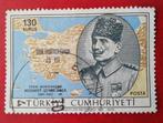 Türkije 1970 pz 75 jaar landkaart türkije, Overige landen, Verzenden, Gestempeld