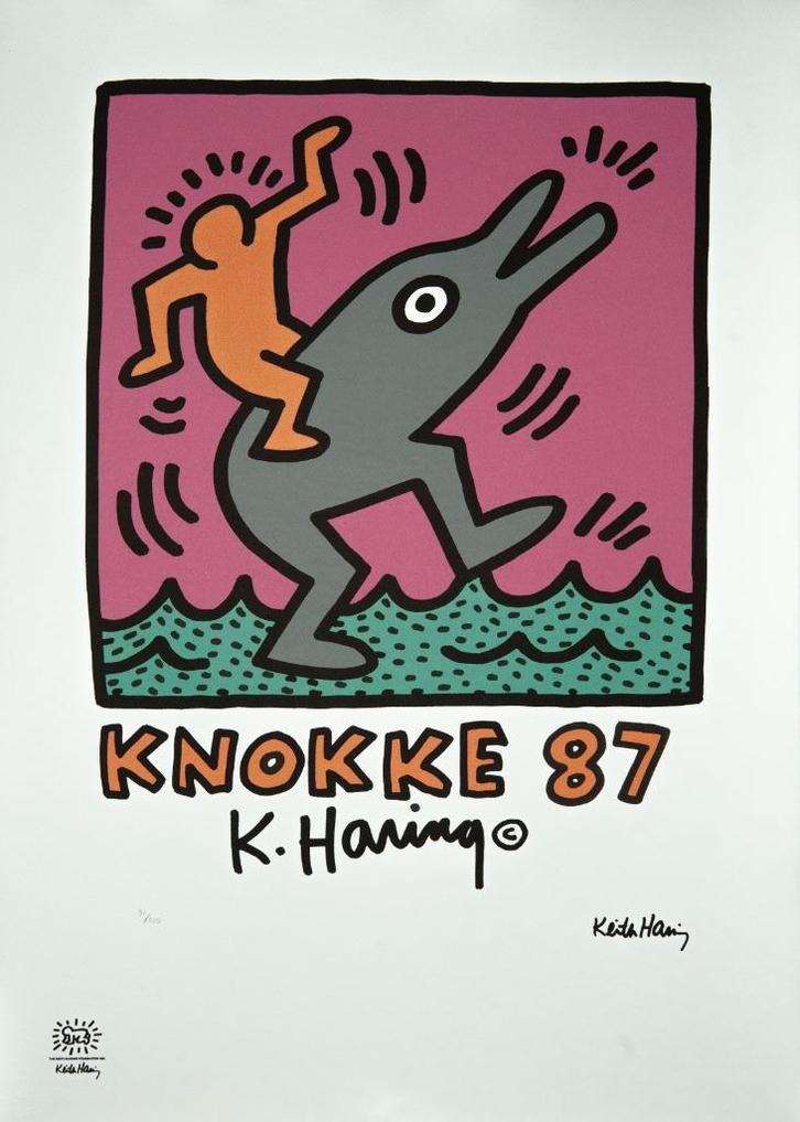 Keith Haring - KNOKKE 87, Antiek en Kunst, Kunst | Litho's en Zeefdrukken, Ophalen of Verzenden