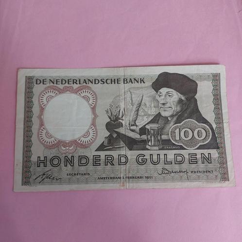 100 gulden biljet² Erasmus Speciaaltje 1953 in ZF, Postzegels en Munten, Bankbiljetten | Nederland, Los biljet, 100 gulden, Ophalen of Verzenden