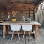 Eettafel Douglas hout inclusief 4 stoelen, Tuin en Terras, Tuintafels, Ophalen, Zo goed als nieuw, Rechthoekig, Hout