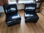 Fauteuil 2x zwart lak glans opvallend design, Overige materialen, Gebruikt, 75 tot 100 cm, Ophalen of Verzenden