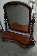 Antieke mahoniehouten kapspiegel, Antiek en Kunst, Ophalen of Verzenden, Ovaal, Minder dan 50 cm