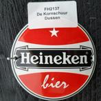 Heineken Bier emaille bord 10 cm ø (FH2137), Ophalen of Verzenden, Zo goed als nieuw, Reclamebord, Plaat of Schild, Heineken