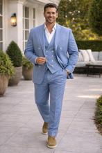 Handgemaakt 3delig pak / kostuum van Oger mt 56/58, Kleding | Heren, Ophalen of Verzenden, Nieuw, Maat 56/58 (XL), Blauw