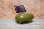 Als NIEUW groen paarse leren Leolux Pallone design fauteuil, Huis en Inrichting, Fauteuils, Leolux, Leolux, Design, 75 tot 100 cm