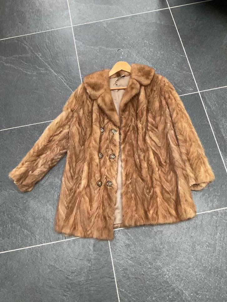 Imitatiebontjas ecru/champagne kleur, Kleding | Dames, Jassen | Winter, Gedragen, Maat 42/44 (L), Beige, Ophalen of Verzenden