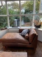 Cognac leren bank + loungefauteuil set, Huis en Inrichting, Banken | Sofa's en Chaises Longues, Gebruikt, 150 tot 200 cm, Tweepersoons