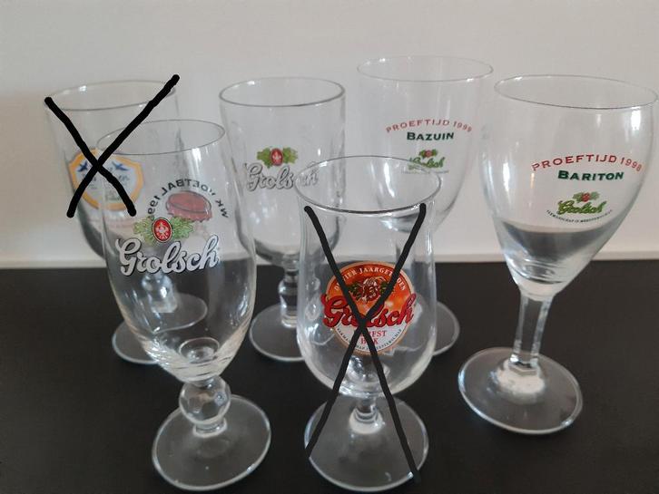 Grolsch bierglazen 5 stuks verschillende zie foto's, Verzamelen, Biermerken, Zo goed als nieuw, Glas of Glazen, Grolsch, Ophalen of Verzenden