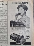 Advertentie Geniet van Mars chocolade (1960), Ophalen of Verzenden, 1960 tot 1980, Knipsel(s)