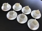 Witte koffiekop en Schotel Set (7 stuks) Arzberg Cannelee, Ophalen, Zo goed als nieuw, Effen, Kop(pen) en/of Schotel(s)