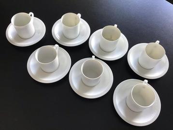Witte koffiekop en Schotel Set (7 stuks) Arzberg Cannelee beschikbaar voor biedingen