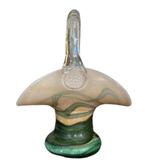 Murano Smaragd Glazen Mandje gesingeerd, Antiek en Kunst, Antiek | Glas en Kristal, Ophalen of Verzenden