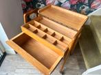 Vintage Houten Naaitafel op Wieltjes, Huis en Inrichting, Ophalen, Gebruikt, 50 tot 100 cm, Met lade(s)
