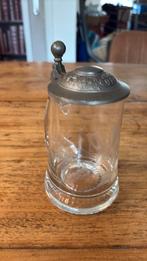 Drinkbeker tin en gegraveerd glas, Antiek en Kunst, Ophalen of Verzenden