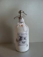 Brocante spuitwater fles met leuk etiket, Antiek en Kunst, Curiosa en Brocante, Ophalen of Verzenden