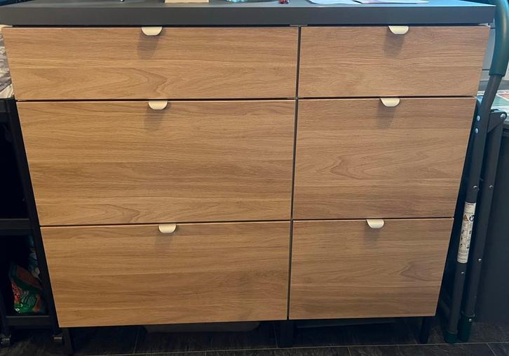 Ikea Enhet onderkasten met lades eikenpatroon, Huis en Inrichting, Keuken | Keukenelementen, Zo goed als nieuw, Minder dan 100 cm