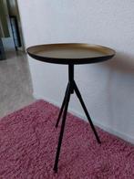 Bijzettafeltje goud met zwart slechts 15euro., Huis en Inrichting, Tafels | Bijzettafels, Minder dan 45 cm, Minder dan 55 cm, Rond