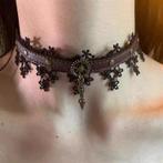 ️ Punk Vintage Tandwiel Leren Kanten Choker, Bruin, Nieuw, Ophalen of Verzenden, Overige materialen