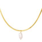 Parel ketting schakels chirurgisch staal goud, Verzenden, Nieuw, Goud, Overige materialen