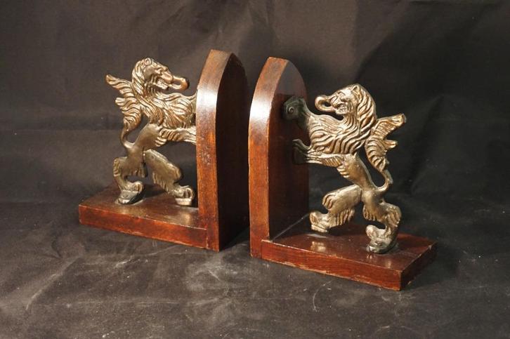 Antieke boekensteunen Hollandse leeuwen gietijzer, Antiek en Kunst, Curiosa en Brocante, Ophalen of Verzenden