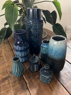 Set blauwe vazen-3 Germany vintage vazen, Huis en Inrichting, Woonaccessoires | Vazen, Blauw, Ophalen of Verzenden, Zo goed als nieuw
