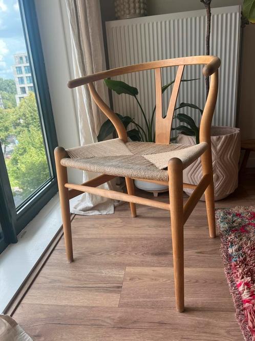 Vintage Wishbone origineel Carl Hansen, Huis en Inrichting, Stoelen, Zo goed als nieuw, Eén, Bruin, Ophalen