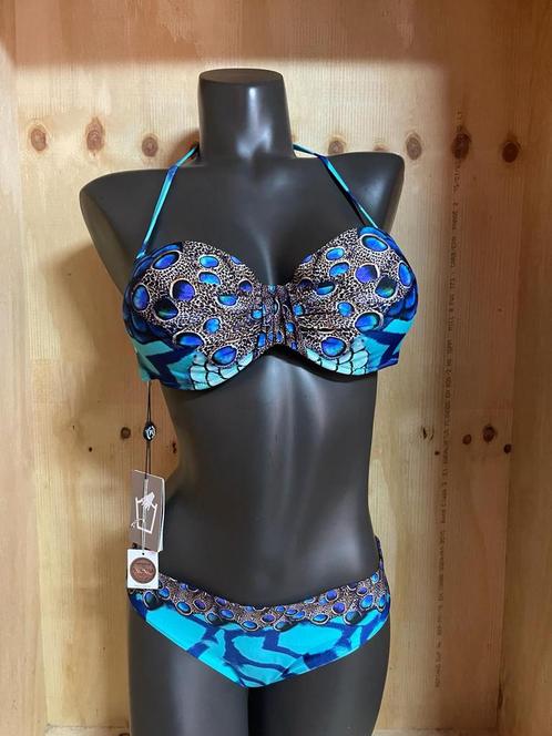 Magistral halter / strapless bikini maat 40c met Swarovski, Kleding | Dames, Badmode en Zwemkleding, Nieuw, Bikini, Blauw, Verzenden