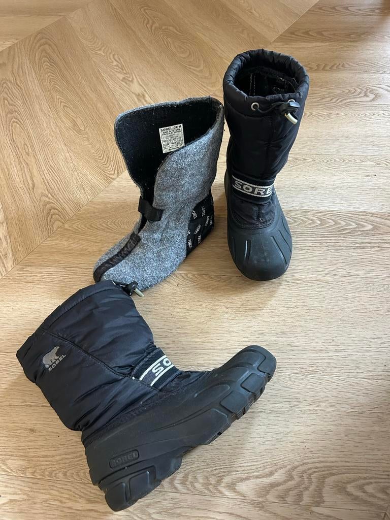 Sorel Snowboots maat 34 met uitneembare schoen, Ophalen of Verzenden, Zo goed als nieuw, Zwart, Snowboots