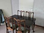 eettafel met stoelen mahonie, Huis en Inrichting, Complete eetkamers, Ophalen, Gebruikt, Klassiek, 4 tot 6 stoelen