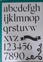 Deco stencil A5 nr 19 letter, cijfers, slinger scrapbooking