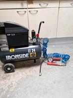 Ironside IT 24 Compressor - 2.5 HP, Doe-het-zelf en Verbouw, Compressors, Ophalen, Gebruikt, 6 tot 10 bar, Minder dan 200 liter/min