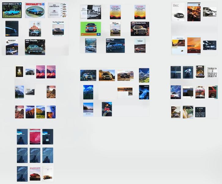 Folders: Chevrolet, Chrysler, Jeep, Mercury, Pontiac, 63 x, Boeken, Auto's | Folders en Tijdschriften, Gelezen, Algemeen, Ophalen