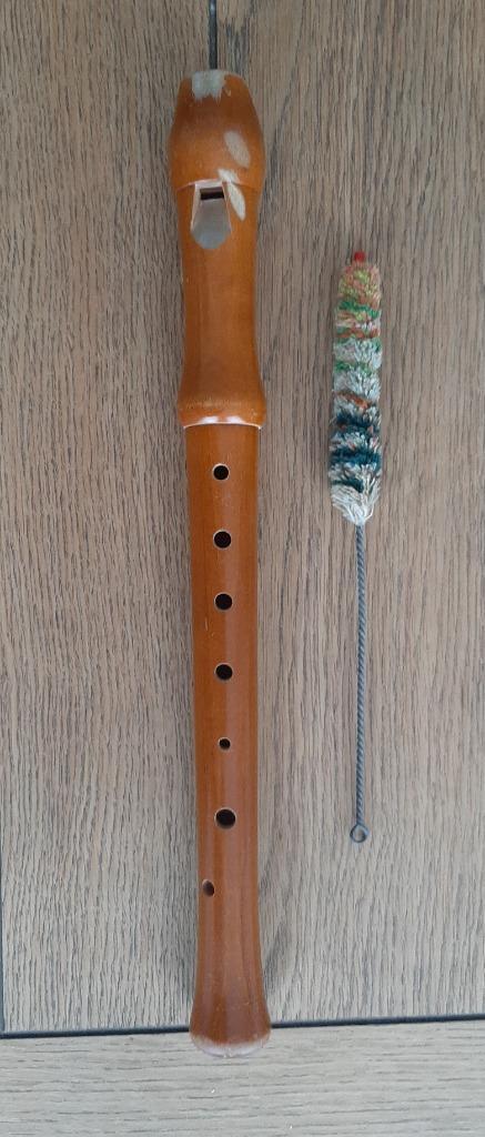 Vintage Oude Houten Adler Blokfluit met Onderhoudsborsteltje, Muziek en Instrumenten, Blaasinstrumenten | Blokfluiten, Gebruikt
