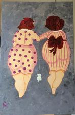 Schilderij dikke dames 75x115, Antiek en Kunst, Ophalen