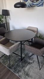 6x Eetkamerstoelen (Leen Bakker Belle) - 3x Bruin/3x Beige, Huis en Inrichting, Stoelen, Ophalen, Bruin, Zo goed als nieuw, Metaal