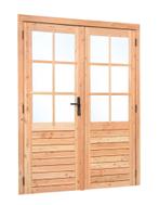 Douglas dubbele deur met 6-ruits 185x205 cm linksdraaiend, 120 cm of meer, Glas, Nieuw, Ophalen of Verzenden