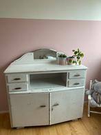 Fantastisch witte lage kast vintage met spiegel, 25 tot 50 cm, 100 tot 150 cm, 100 tot 150 cm, Gebruikt