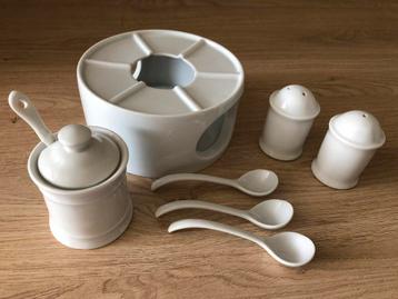 Set wit porselein, theelicht Seltmann Weiden, mosterdpot, ea beschikbaar voor biedingen