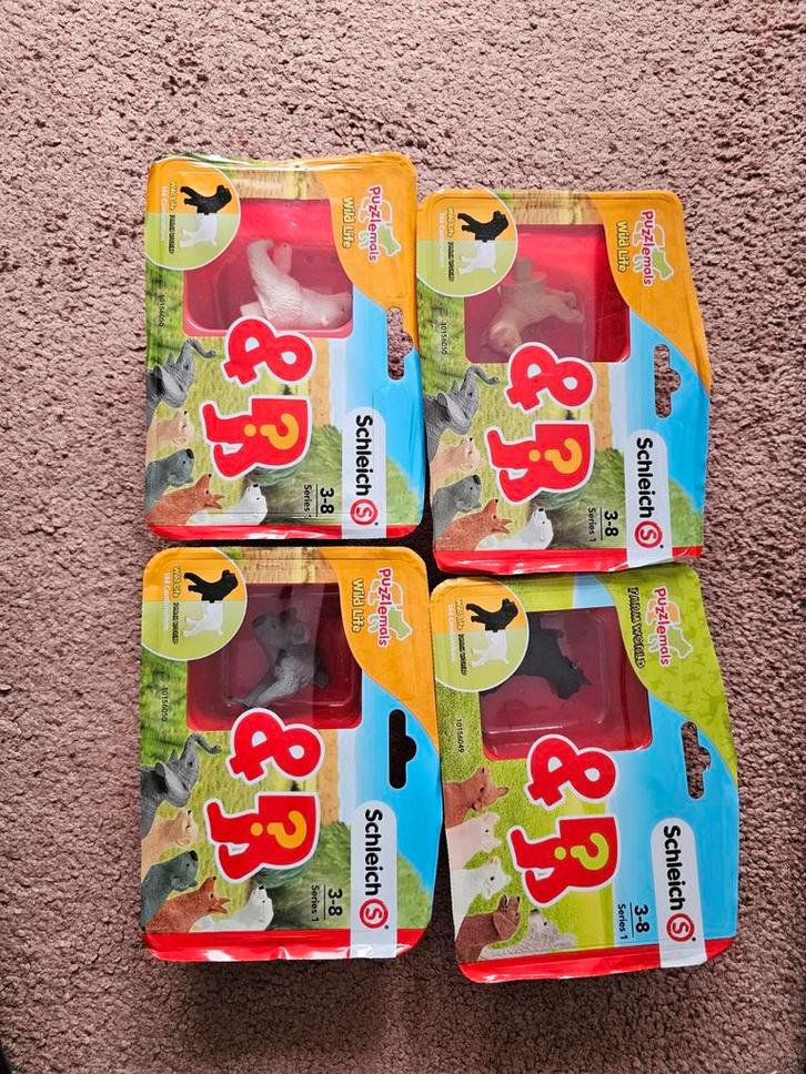 Schleich Puzzlemals Wild Life Serie 1 - 4 stuks, Kinderen en Baby's, Speelgoed | Overig, Nieuw, Jongen of Meisje, Ophalen of Verzenden