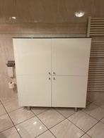 Leski witte hoge dressoir kast H 126x B 113x D 44,5 cm, Ophalen, 100 tot 150 cm, Modern en strak, Zo goed als nieuw